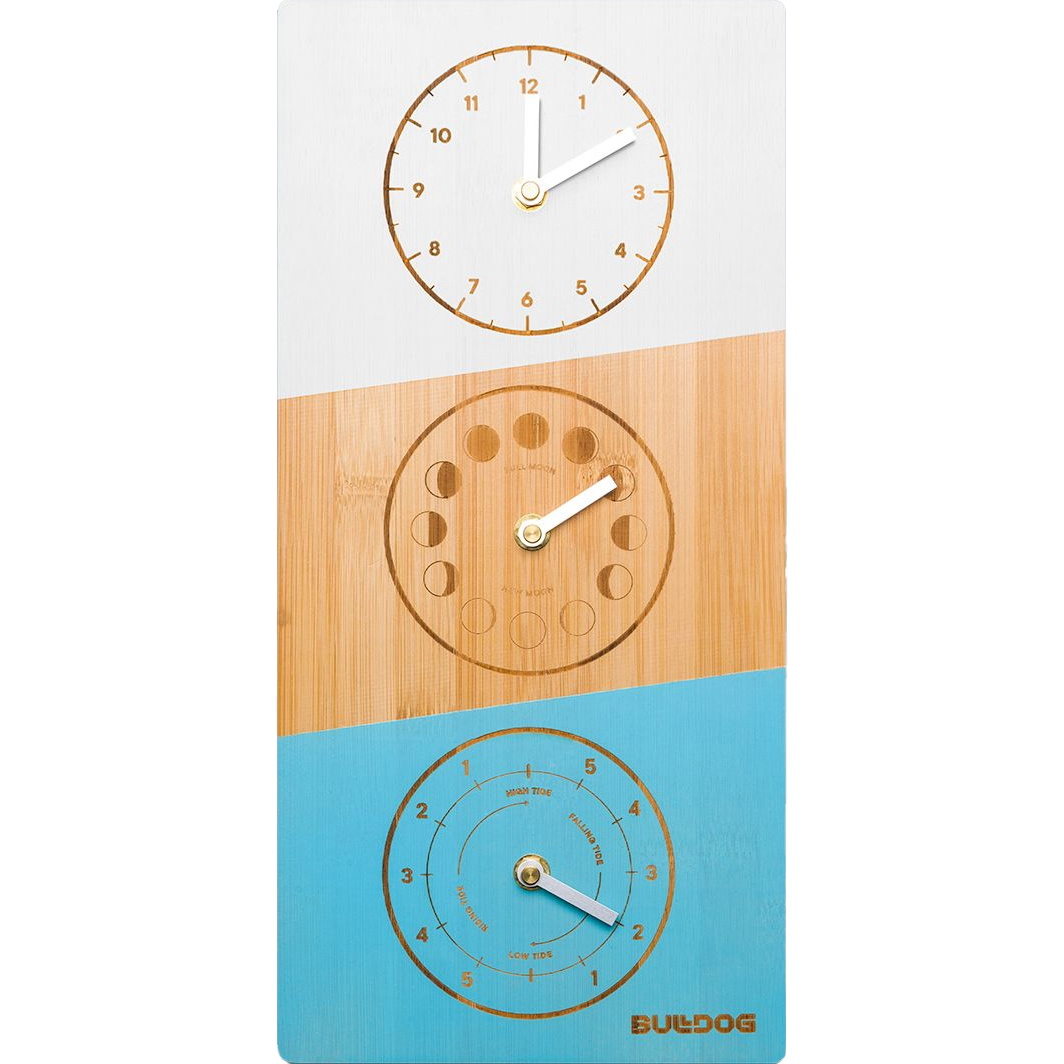 2026 Bulldog Triple Dial Bamboo Time Moon Tide Clock BDTC3